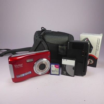 Vivitar Digital Camera Vivicam T328 12.1MP Red Tested Full Working Set
