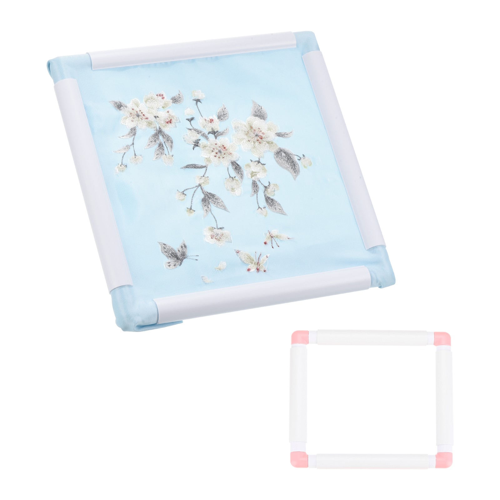 Hoop Frame Square Rectangle Plastic For Art (6x6inch), Pink