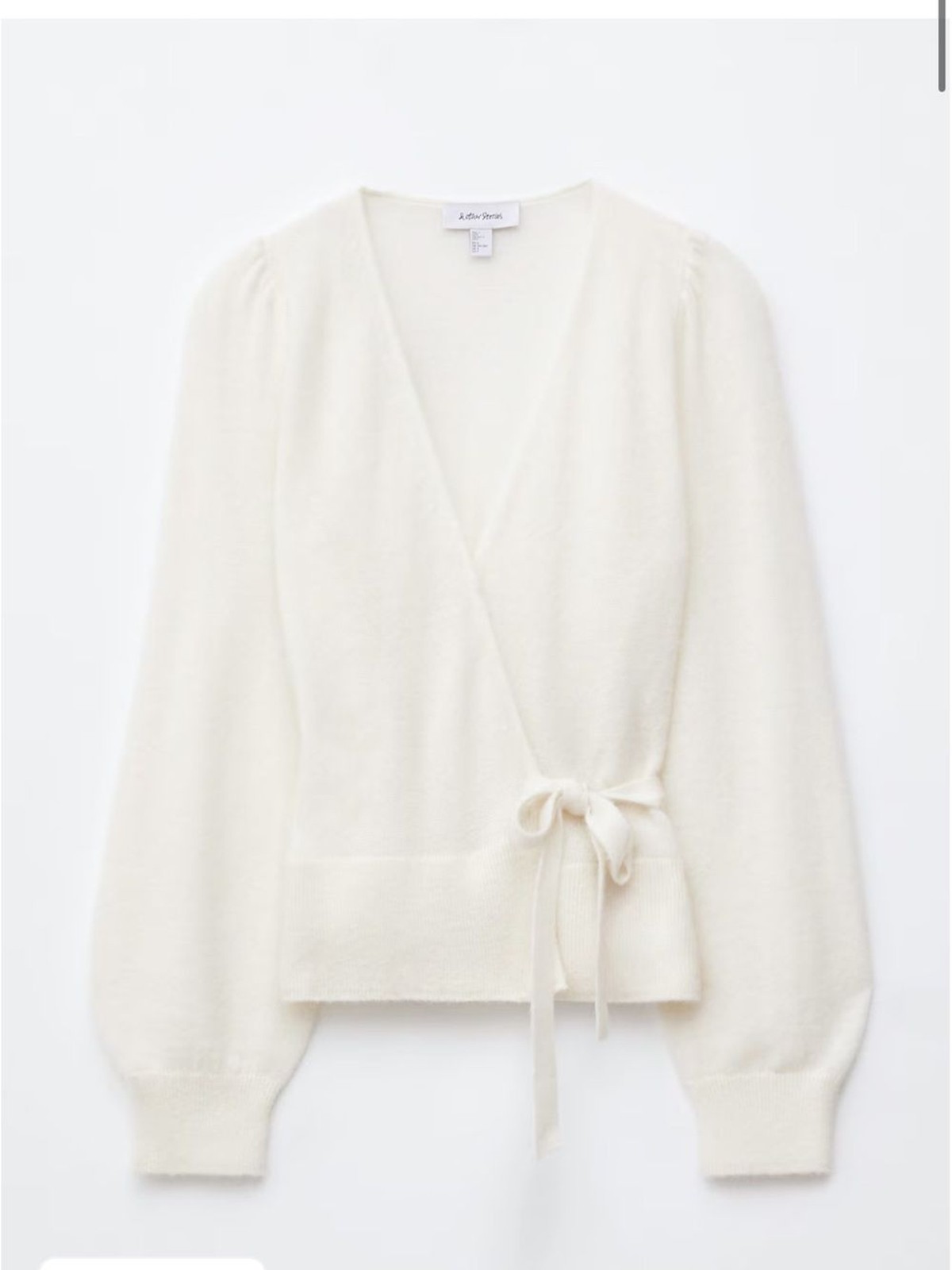Cream wool alpaca blend tie-front wrap cardigan by & Other Stories
