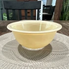 Vintage PYREX 322 Yellow Milk Glass Bowl Solid Glossy Round Molded Glass