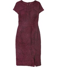 JS Collections Womens Lace Sheath Dress, red, 4