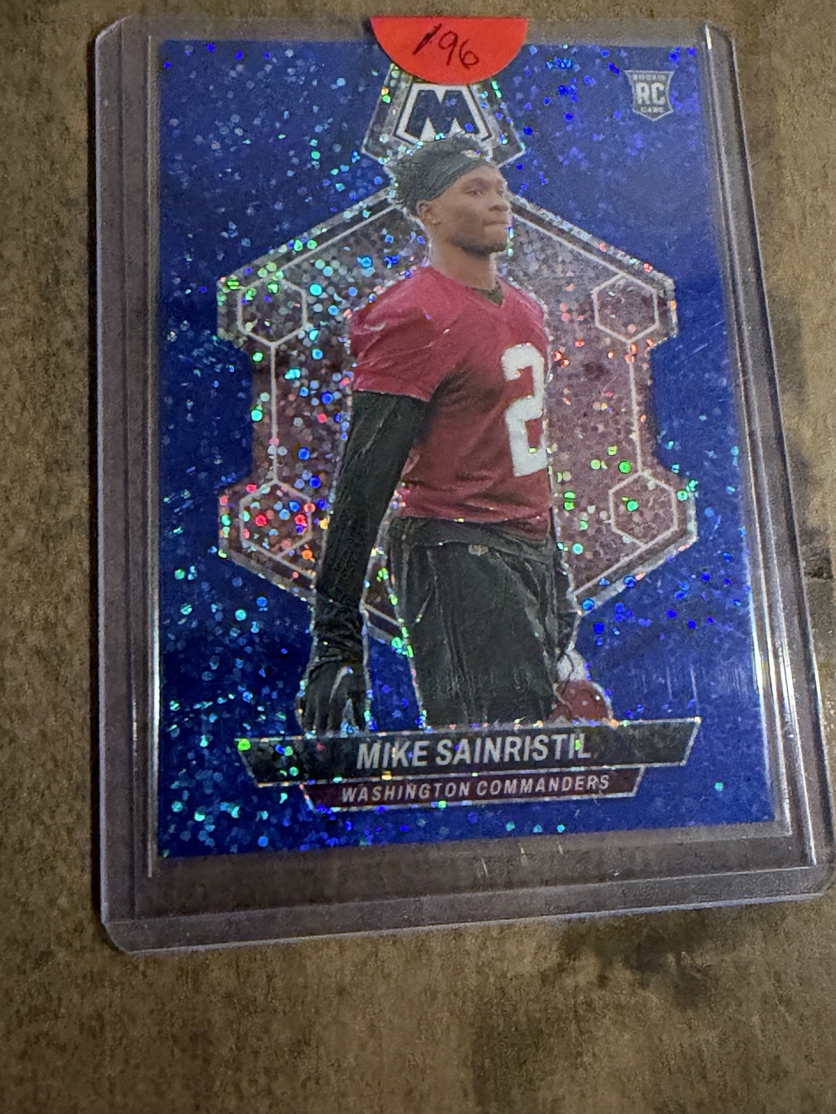 Mike Sainristil Panini Mosaic #349 Blue Sparkle