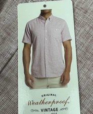 Weatherproof Vintage Mens Shirt Casual Workwear Resort Button Down, Red - Size S