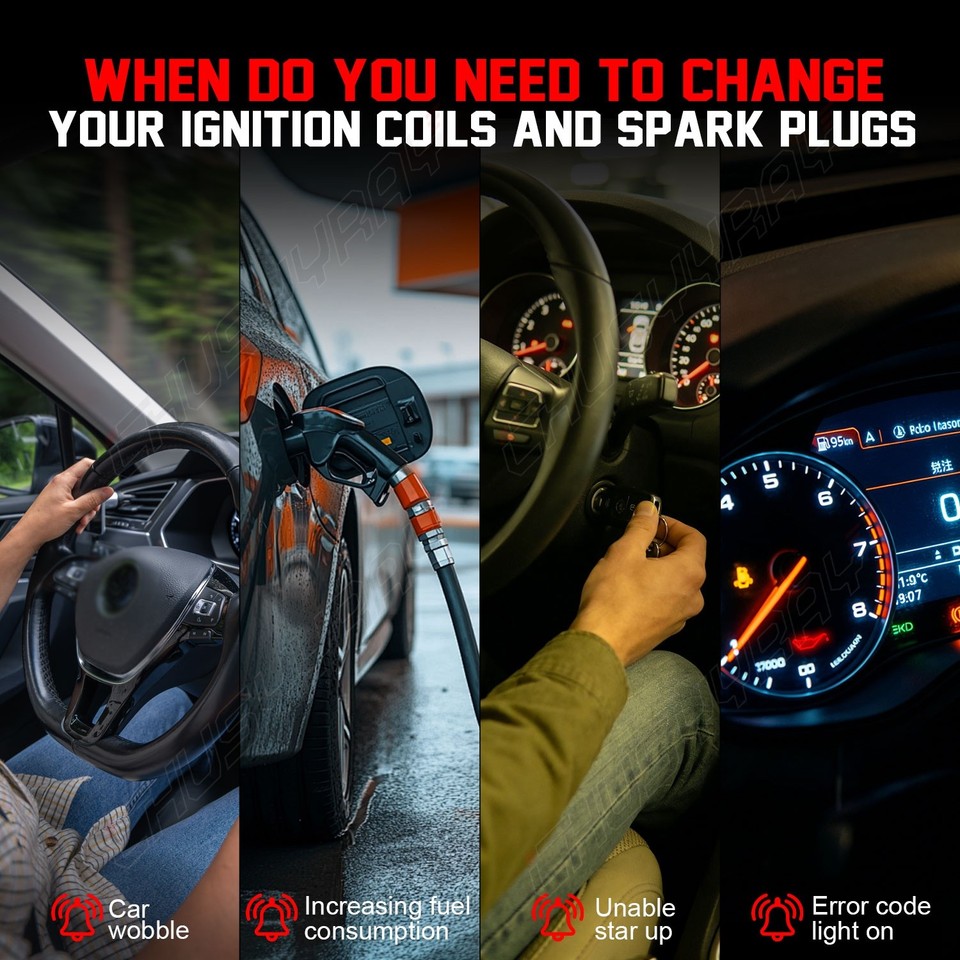 4x Ignition Coil UF333 + Spark Plug 7092 For 2009-2010 Pontiac Vibe 2 ...