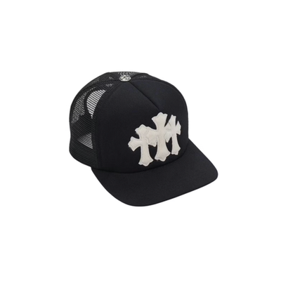 chrome hearts キャップ Chrome Hearts White Cemetary Cross (Pony Hair) CH Trucker Hat