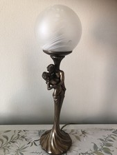 Vintage Art Deco Style Bronze Effect Tupton “Lovers” Figurine Table Lamp VGC