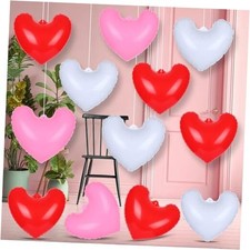 12 Pcs 16 Inch Valentine's Day Inflatable Heart Blow Outdoor Classic Style