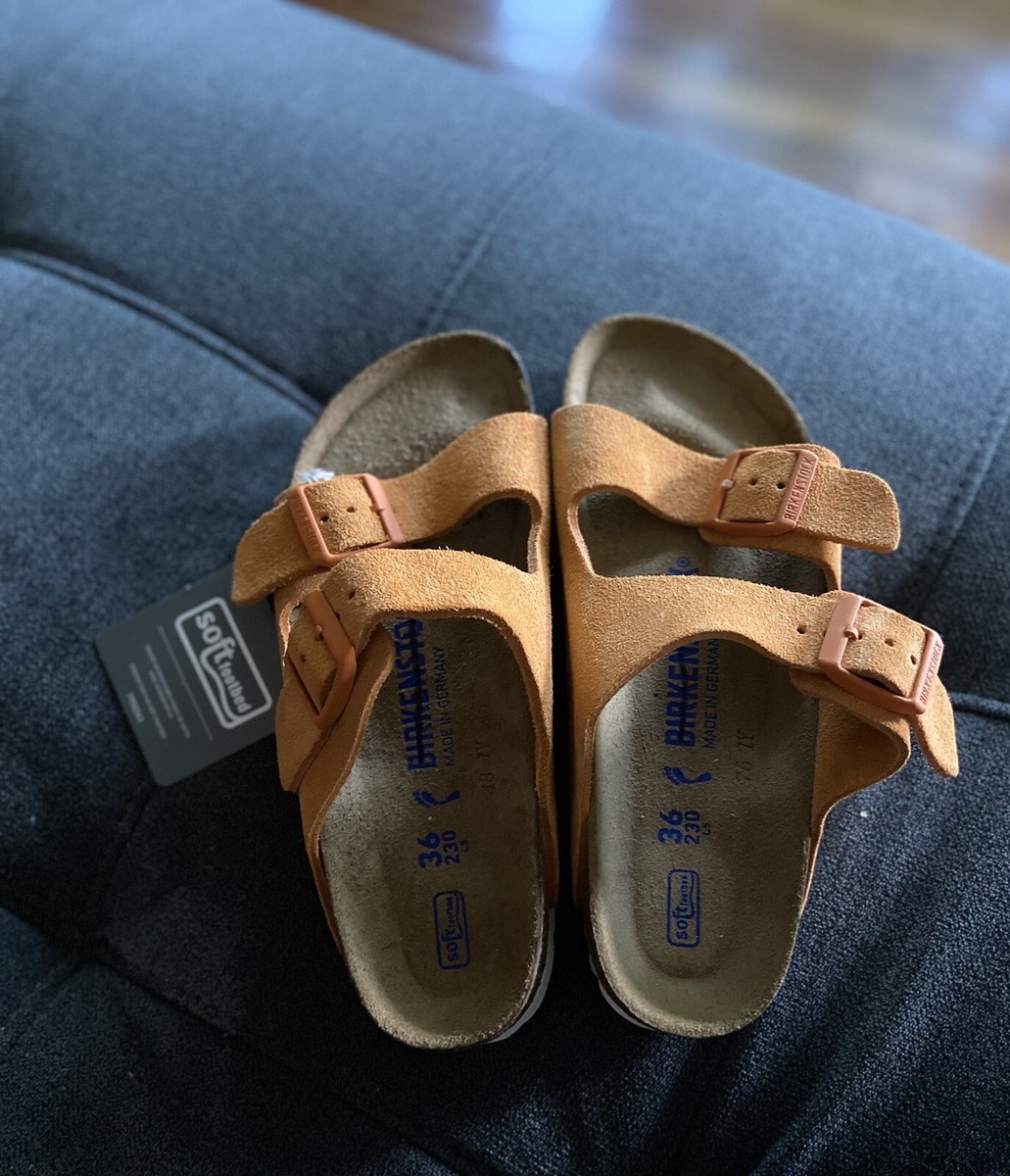 サンダル BIRKENSTOCK Brown suede Arizona BS slippers Birkenstock Arizona Soft Footbed Sandals Russet Orange Suede