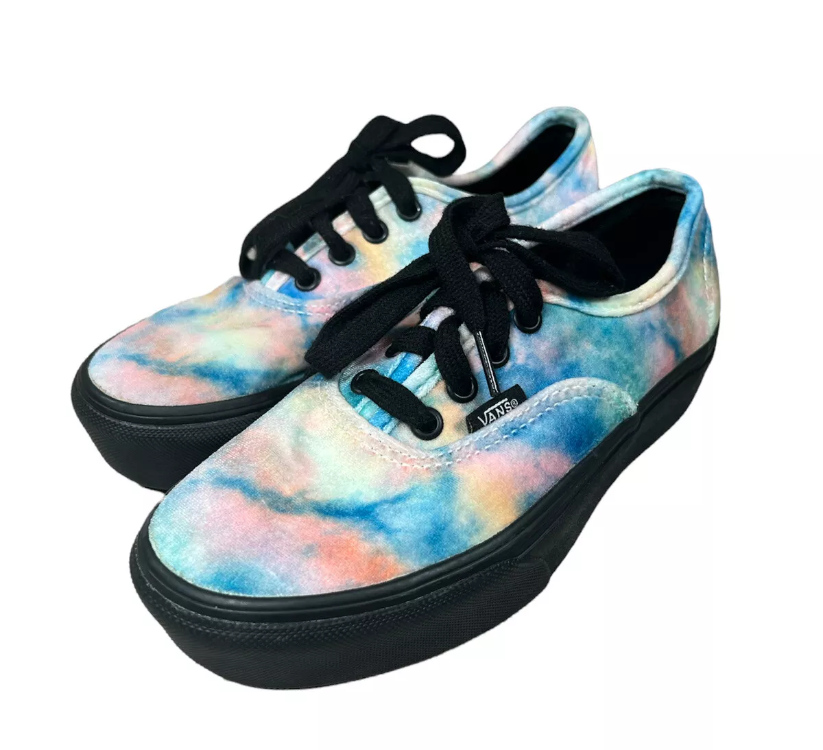 VANS Platform Velvet Tie Dye Lace Up Skate Sneaker Shoes Women s