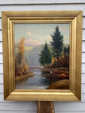 Gustave Wiegand Large Oil/Canvas "Autumn in the Mountains"
