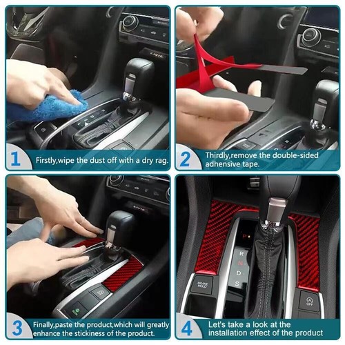 Red Carbon Fiber Dashboard Air Vent Outlet Switch Cover For Toyota Camry 2018-24 - Picture 15 of 16