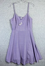 Old Navy Dress Large Purple Slip  Sundress Geometric Smocked Cottagecore