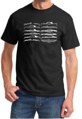 1955-06 Ford Thunderbird Evolution Classic Outline Design Tshirt NEW
