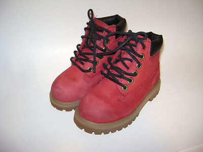 TIMBERLAND BOYS GIRLS CHUKKA RED BOOTS SHOES size
