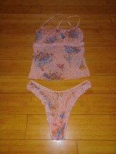 80s Vintage Pink Floral Intimate Set