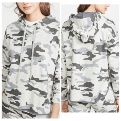 Sundry Top Womens medium Camo Curved Hem long sleeve Hoodie sweatshirt |  eBay