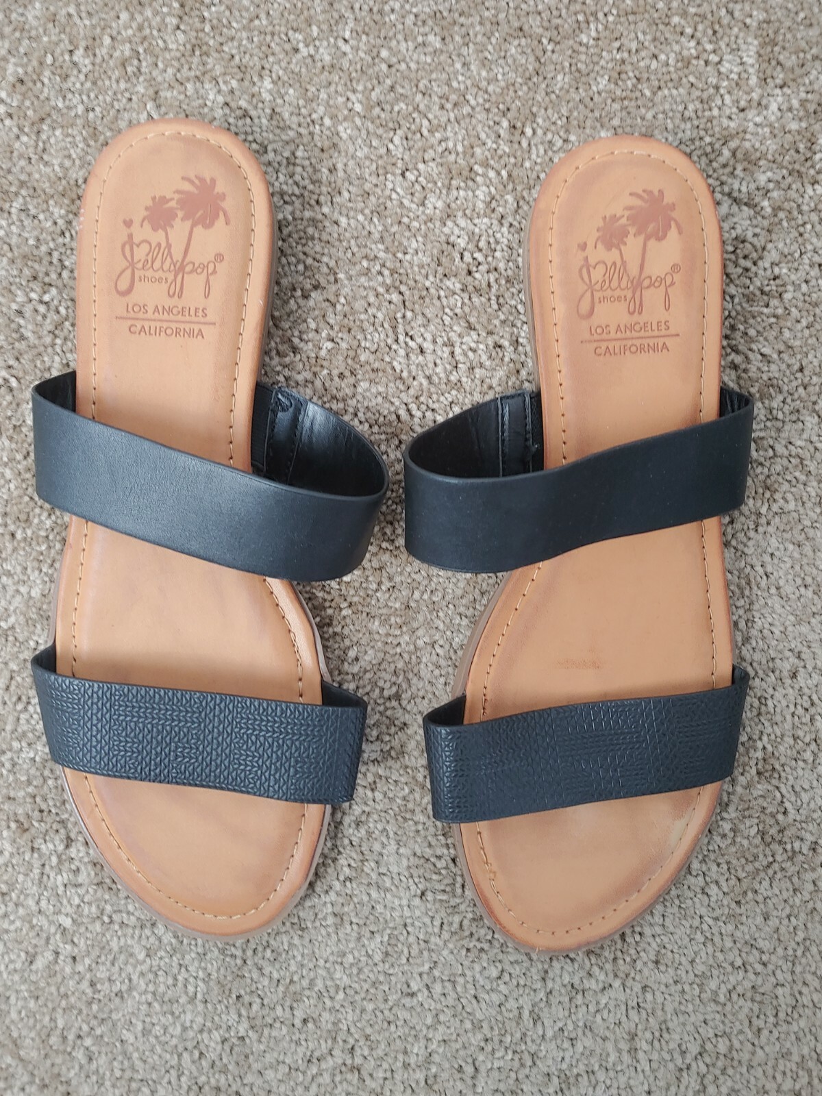 APL Kirara Jellapop Black Strappy Sandal Flat Slides Sandals Sz 10 M