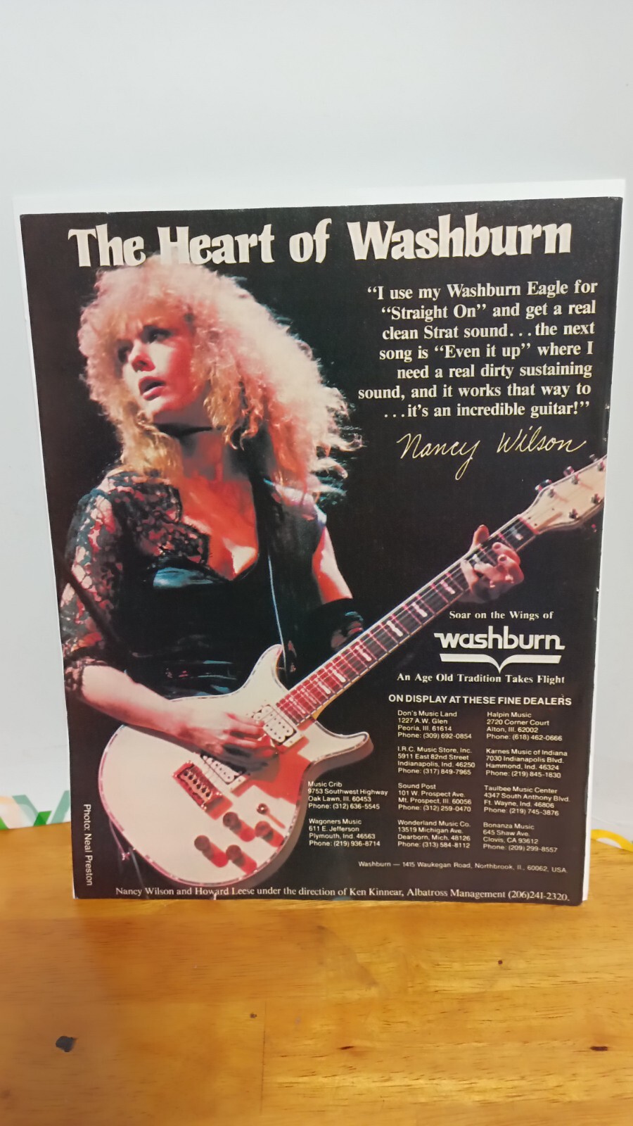 WASHBURN HAWK GUITAR 1982 NANCY WILSON PRINT AD 11 X 8.5 THE HEART OF WASHBURN eBay