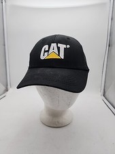 Caterpillar CAT Equipment Trucker Black on Black Twill Mesh Snapback Cap Hat