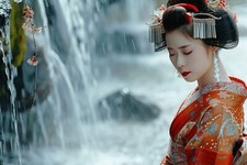 JAPANESE GEISHA GIRL CANVAS PICTURE PRINT WALL ART