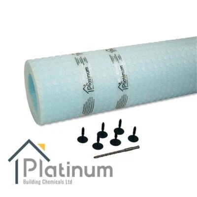 PLATINUM CHEMICALS DM2 ECO Damp Proof Membrane Kit - 10M² (With Plugs) Mesh Lath Plaster Membrane