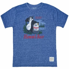Hamm's Beer Classic Bear and Can Throwback Style T-Shirt Blue