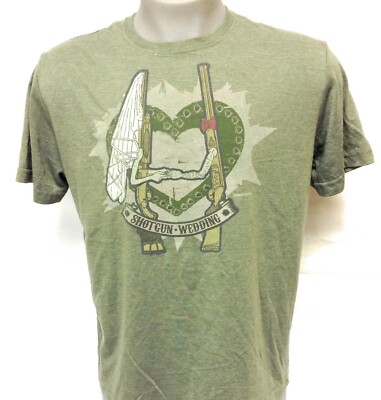 Mens David & Goliath Shotgun Wedding Green Novelty Tee T-Shirt 