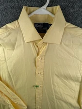 Polo Ralph Lauren Button Up Shirt Cotton Yellow Regent Classic 16 32/33 Adult