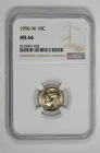 1996 W 10C Silver Roosevelt Dime NGC MS 66