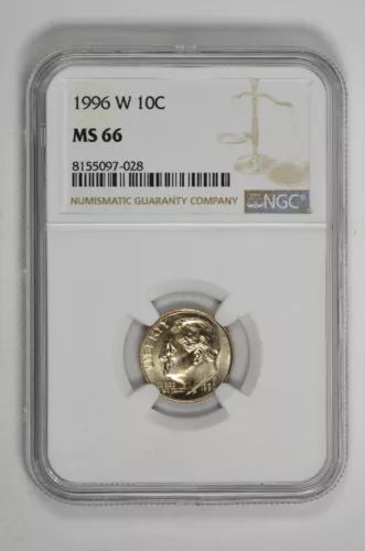 1996 W 10C Silver Roosevelt Dime NGC MS 66