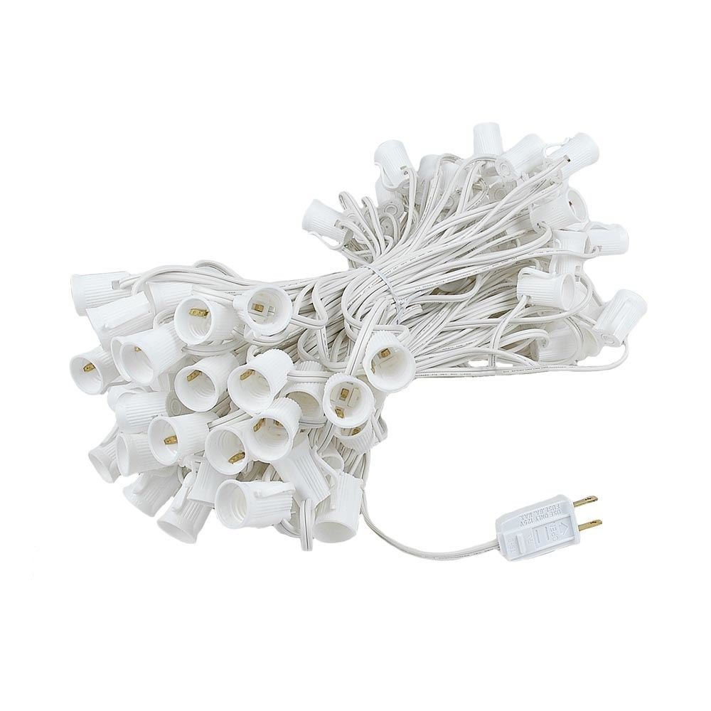 Globe String Lights 1 5 In E17 Bulbs 100 Ft White Wire C9