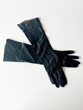 Vintage Black Kid Leather Gloves, Extra Small Hands
