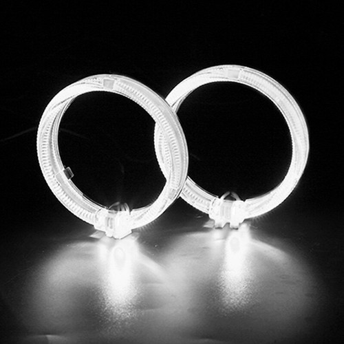 80mm White LED Light Guide Angel Eyes Halo Rings DRL For Car Headlight Retrofit - Picture 7 of 9