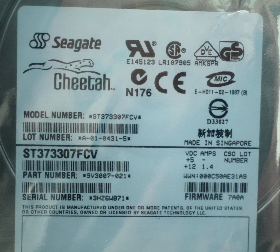 Seagate Cheetah ST373307FCV 73GB Fibre Channel HDD in Caddy Tray - New - Image 2 of 4