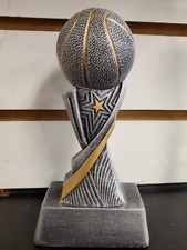 Basketball trophy, New Design, about 6" High, w/ engraving, boys or girls
