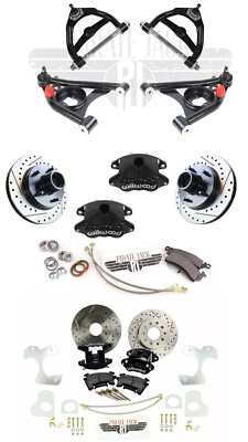 1978-1988 Chevy Monte Carlo Control Arms Front/ Rear Wilwood Black Calipers