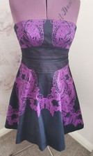 Black And Purple Strapless Karen Millen Dress Size 12
