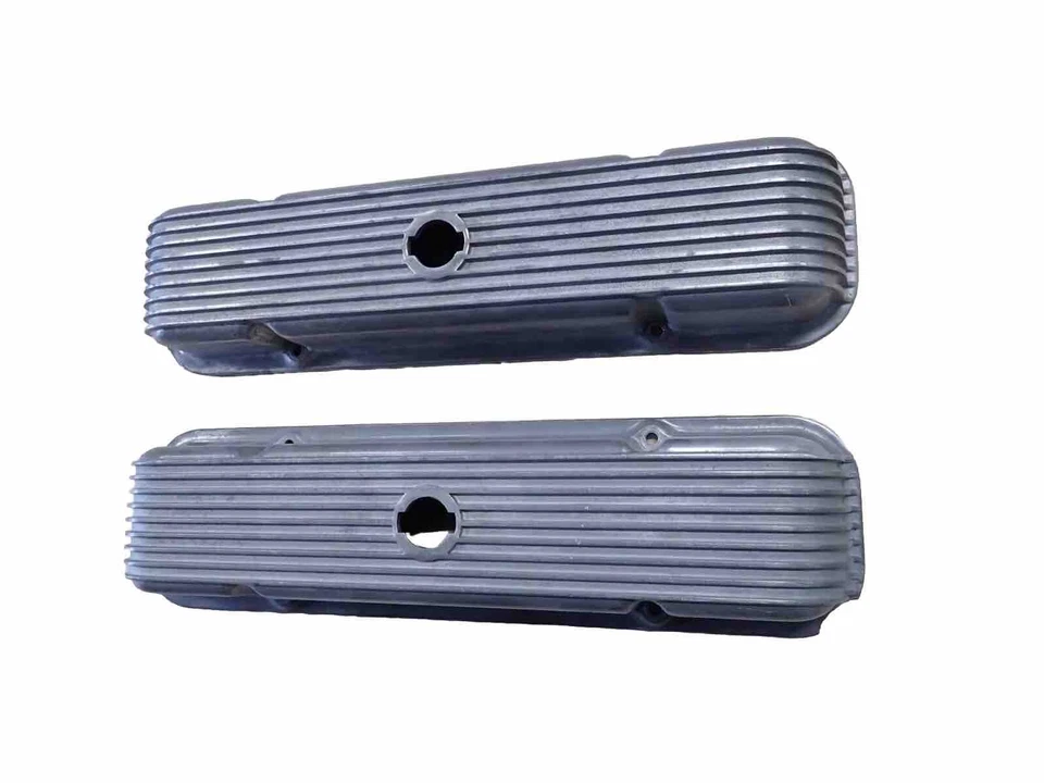 Cubiertas de válvula de aluminio con aletas personalizadas Cal 40-2200 Pontiac 326 350 400 428 455 WOW Foto 2 de 4