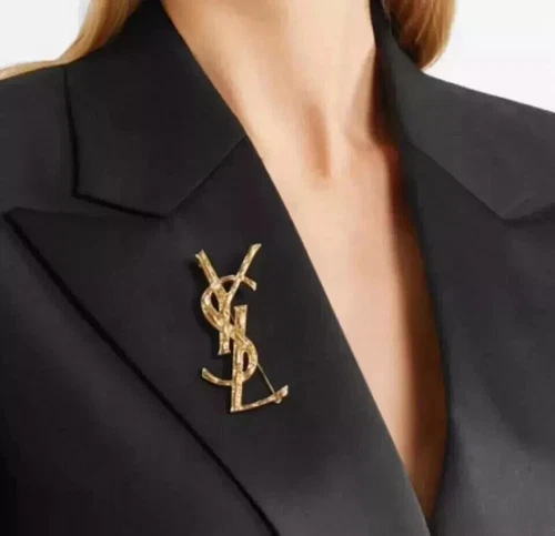 Y.ves Saint Laurent Brooch Classic Gold Brooch Versatile Temperament Gifts Hot - Picture 3 of 14
