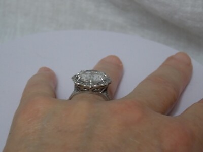 12 kt weißer Lab Saphir Größe 5,5 Ring 925 Sterlingsilber filigran hergestellt in den USA