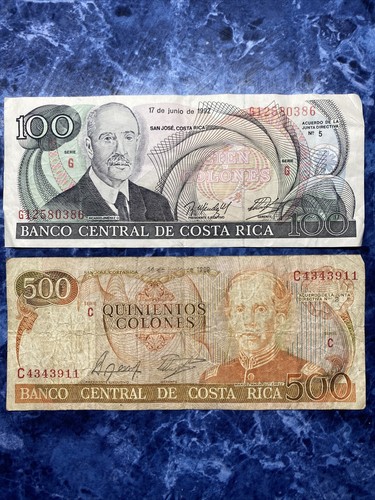 100 And 500 Colones Bank Notes Of Costa Rica | eBay