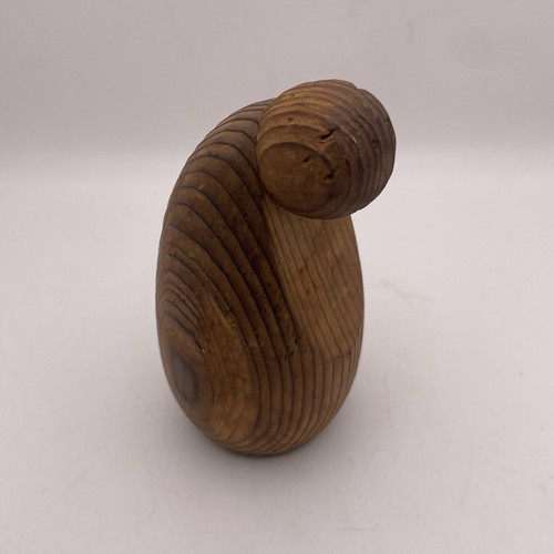 Vintage Leo Gervais Signed Wood Carving Bowing Man Folk Art Sculpture 3.5” Tall