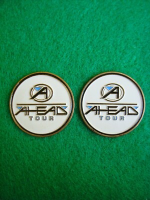 (Pick 1) Ahead Tour Golf Ball Marker 1'' Metal Flat Putting Coin Token