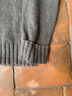 Vintage 90s Polo Ralph Lauren Knit Linen Cotton Blend Sweater Gray