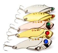 5PCS Metal Jig VIB Fishing Lure Swimbait 10g 11g Hard Jig Spoon Winter Bait Hook