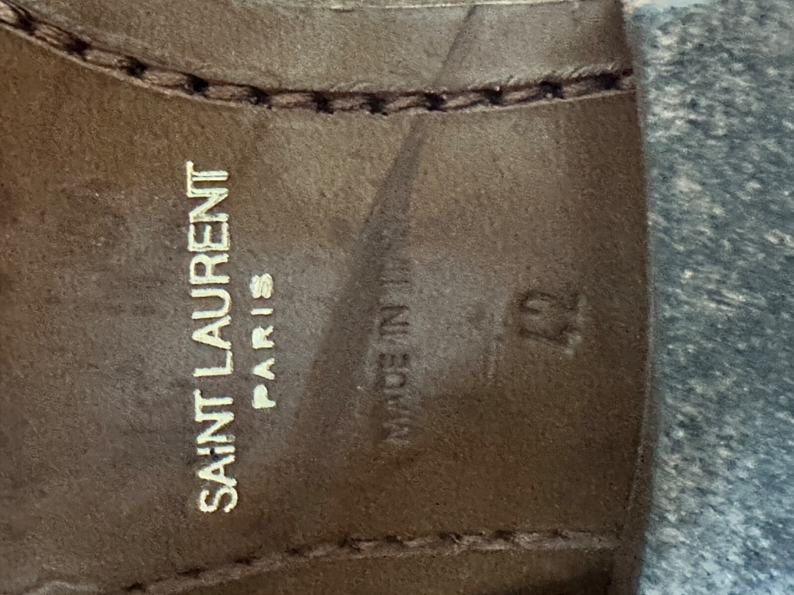 Stivali Chelsea Saint Laurent Paris da uomo beige Wyatt pelle scamosciata tabacco taglia 9US EUR 42