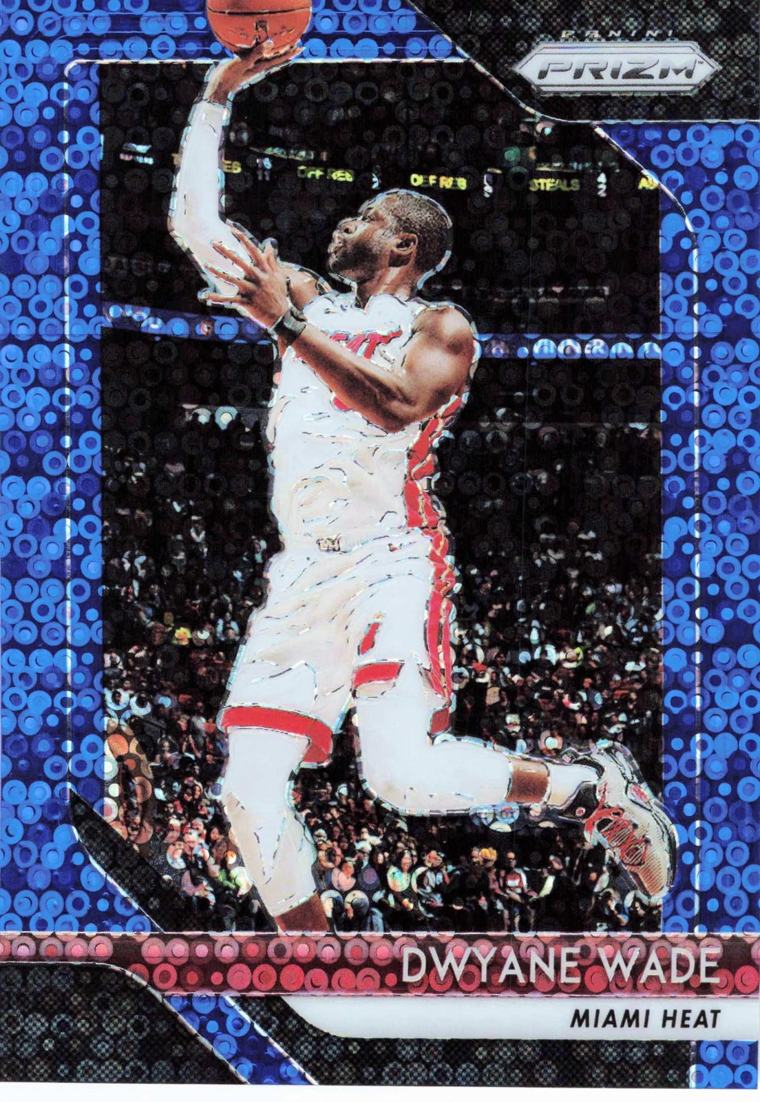 2018-19 Panini Prizm #206 Dwyane Wade Fast Break Blue Disco #/175 Heat HOF