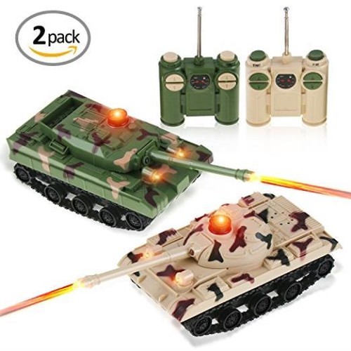 Rc Fighting Battle Tanks Set Of 2 Abrams Remote Control Battling Tank Toys For - Afbeelding 1 van 4