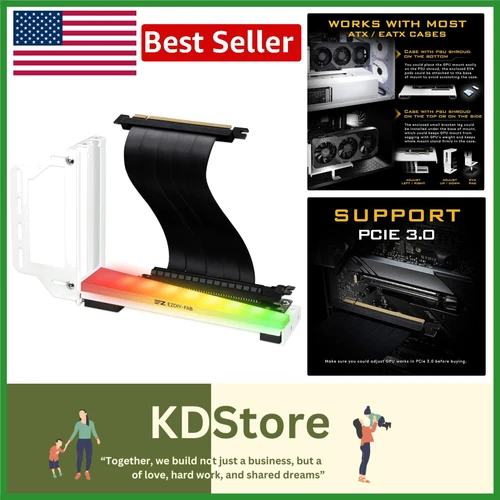 Showcase Your GPU: Vertical Holder with White Design and ARGB Lighting Effects