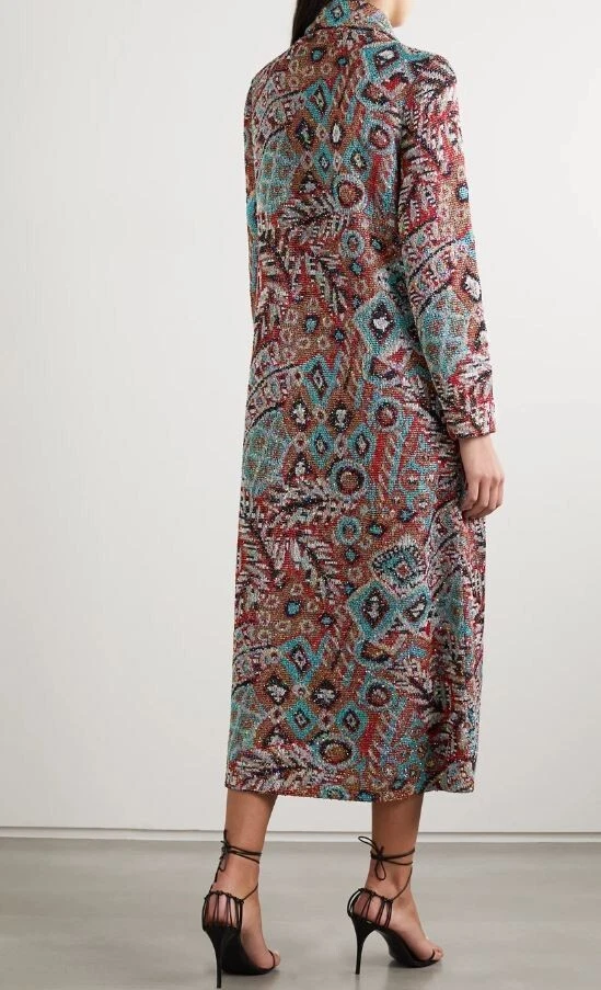 G1N sin etiquetas 5645 MISSONI VESTIDO ABRIGO CHAQUETA MAXI LENTEJUELAS NEGRO AZUL ROJO PAIS Foto 3 de 4